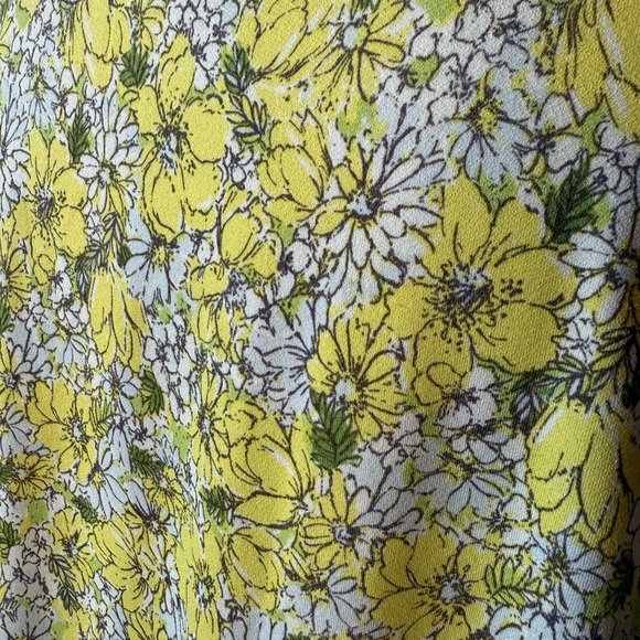ModCloth Floral Bodysuit Yellow White Puff Sleeve Sweetheart Neckline, Plus 4X - Picture 7 of 11